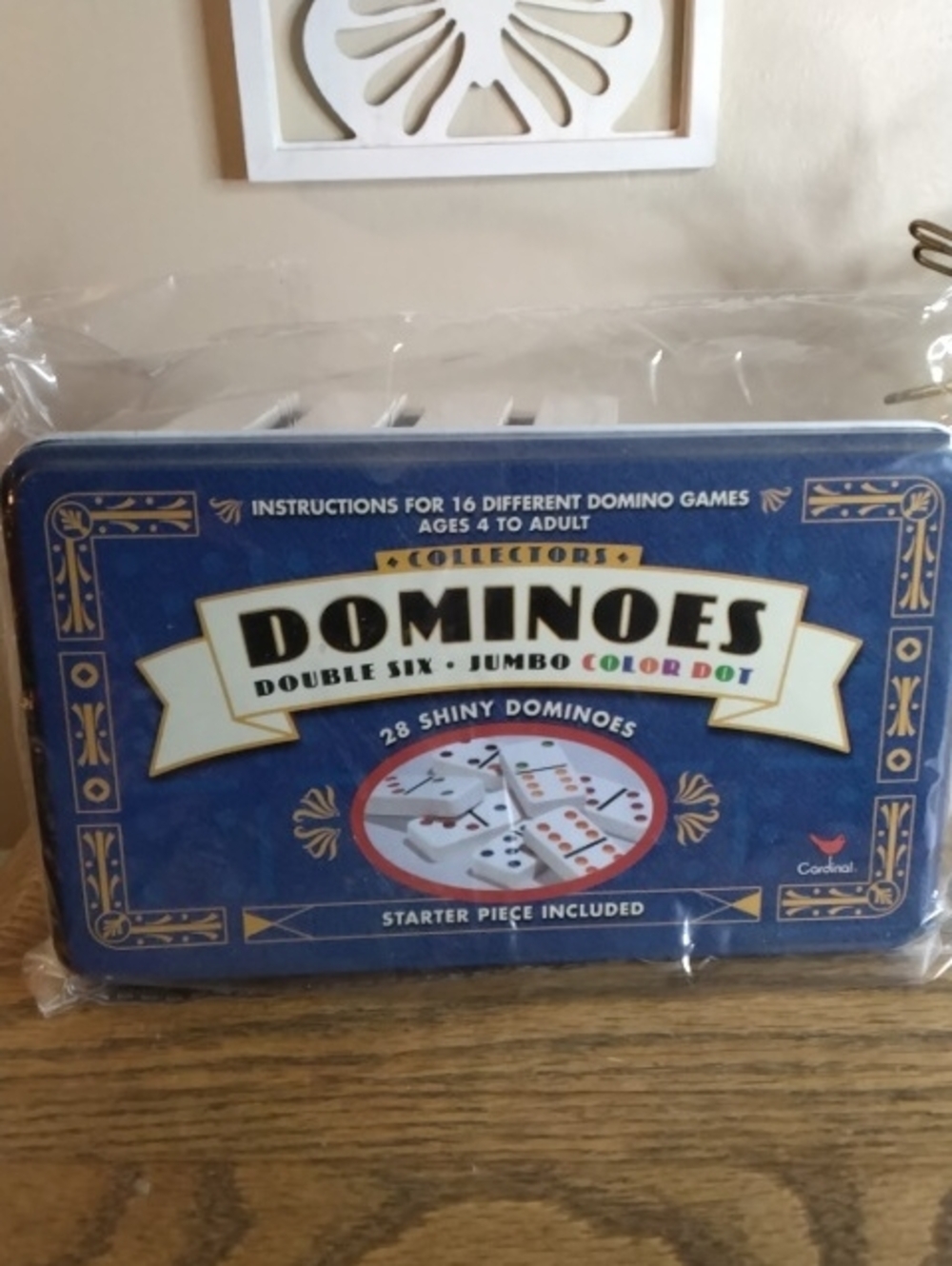 Dominoes Double Six Jumbo Color Dot - Blue